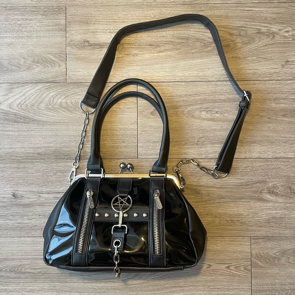 Killstar Hear Me Hiss Pentagram Gothic Kisslock Purse